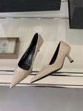 2026 Spring New Women Pointed Toe Shallow Pumps Slip on Shoes French Shallow Heel Elegant Dress Pumps OL Dress Party Shoes Mujer