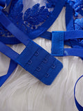 Lady Floral Embroidery Lingerie Set Women Sheer Bra and Brief Underwear Set Satin Sexy Intimates Underwear