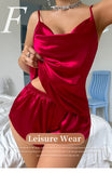 Summer New Style Sexy Backless Camisole Dress Women’s Faux Silk Ice Silk Nightgown, Comfortable & Breathable