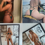 High Cut Out G String Female Swimwear One Piece Swimsuit Women Mini Micro Thong Monokini Bather Backless Bathing Suit Swim Wear