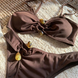 New Sexy Ribbed Brazilian Bikini Padded Bathing Suit Bather Swim Female Swimsuit Two-Pieces Bikini Set Women Swimwear V6343R