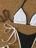 Halter Triangle String Thong Bikinis 2026 Women Sexy Swimsuit Solid Brazilian Swimwear Female Bathers Bathing Swimming Swim Suit