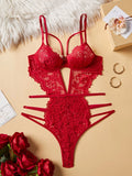 Women's Seductive Erotic Sexy Lace With Ornament Sexy Bodysuit Babydoll Lingerie Teddy Hot Underwear Romantic Nights Clothing