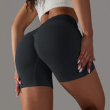 Summer V-waist peach hip lifting tight fitting three part pants, high waist yoga shorts, running speed drying seamless yoga pant