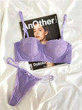 Japanese Manga Minimizer Bra Half Cup Demi Style Wireless Comfort Support Anti Sagging Lingerie Set for Large Bust 32-38 AB USA