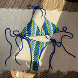 Contrast Mesh Halter Brazilian Bikini Women Swimwear Female Swimsuit Two-pieces Bikini set High Cut Bather Bathing Suit Swim