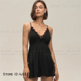 Plus Size 3XL -5XL Female Nightgown Chemise Sleepwear Sexy Intimate Lingerie Backless Nightdress Silky Satin Homewear Loungewear