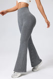 Seamless High-Waisted Flare Pants Autumn Winter Women Trousers Yoga Clothes Stretchy GYM Flare Leg Tummy Control Slim-Fit Pants