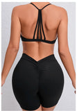 Women's 2-Piece Yoga Sets High Waist Seamless Shorts  Hip-Lifting & Backless Gym Leggings Quick Dry Workout Fitness Suits