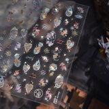 5D Deep Sea Fish Nail Art Stickers Shimmery Bubble Colorful Marine Life Nail Decals Summer Ocean Self Adhesive Manicure Decal