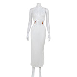 Party Long Dresses Women Sexy Hollow Out Backless Package Hip Prom Club Dress Fashion Hot Girl Vestidos Trendy Streetwear New