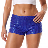Women's Sequins Shorts Summer Low Rise Elastic Waistband Shorts Hot Streetwear