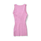 Stylish Cross-over Irregular Neckline Sleeveless Knitted Vest For Women Niche Sexy Slit Slim-fit Top CasualPure Desire 0FY1