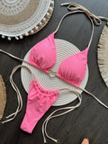 Heart-shaped Halter Micro Thong Bikini Female Swimsuit Women Swimwear Two-pieces Bikini Set Brazilian Bather Bathing Suit Swim