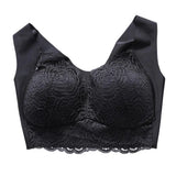 Shockproof Push-up Wireless Yoga Daily Bra Women Bra Wide Shoulder Strap Hollow Out Lace Seamless Thin Anti-exposure Comfort