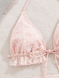 3 Pieces Triangle String Bikini 2026 Women & Tassel Beach Skirt Swimwear Female Sexy Swimsuit Beachwear Bathing Swimming Suit