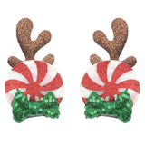 Christmas 2.8"Mouse Ears Hair Clips For Children Sequins Bow Hairpins Girls Festival Party DIY Hair Accessories