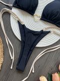 Heart-shaped Halter Micro Thong Bikini Female Swimsuit Women Swimwear Two-pieces Bikini Set Brazilian Bather Bathing Suit Swim