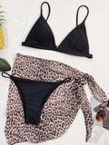 With Mesh Skirt Sarong Tie Dye Micro Bikini Women Swimsuit Female Swimwear Three Pieces Bikini Set Bathing Suit Swim Beachwear