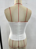 Spring Summer Women's Tank Top 2026 New Sexy Strapless Crop Top Fashion American Style Fishbone Corset Lady Night Club Camisole