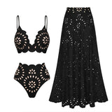 Sexy One Piece Swimsuit With Cover Up Women Bikini 2025 Swimwear Female Swimming Suit Long Skirt Red Biquini Bodysuit Beachwear