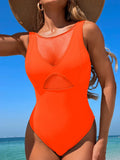 2026 Sexy Mesh Swimsuit One Piece Solid Vintage Swimwear Women Bathers Bathing Swimming Swim Suit Female Beachwear