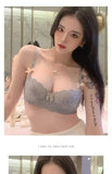 MOYISU French Romance Breathable and Comfortable Breathable Sexy Lace Not Empty Cup Bra Set Pure Desire Girl Super Beautiful