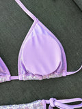 Sexy Shiny Sequin Black Bikini Set 2026 Women Push Up Bra Tie Side Thong Swimsuit Beach Bathing Suit Hoiday Swimwear Biquini