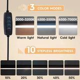 NEW 2026 3 Mode Dimmable LED Desk Lamp with Clamp, 10 Level Brightness Adjustable, Flexible Gooseneck for Study/Office/Bedroom