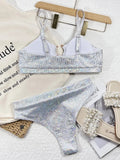 SnakeSkin Female Swimsuit High Waist Bikini Women Swimwear Two-pieces Bikini Set Hollow Out Bathing Suit Swim Wear Beachwear