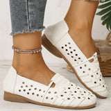 Concise Solid Hollow Flat Shoes for Women Summer Comfortable Shallow Women's Flat Shoes Slip On Walking Woman Flats Shoes