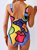 2026 Printed High Neck One Piece Swimsuit Women Brazilian Swimwear Female Bather Halter Bathing Suit Swim Wear Monokini Lady