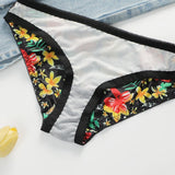 Women's Sexy Embroidered Flower Underwear Set with Steel Hoop Gather Push Up Comfortable Close fitting Bra Set J0124