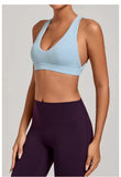 Sports Bra Gathered Neck Hanging Style Backless Tight Yoga Bra Women's Top Fitness Outdoorsports Pilates Training Gym Workout