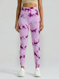 Boho Tie Dye High Waist Knit Elastic Fitness Yoga Tights Butt Lifting Workout Pants for Women