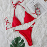 Scrunch Butt Rhinestone Diamond Bikini Female Swimsuit Women Thong Swimwear Two-pieces Bikini Set Mini Micro Bathing Suit Swim