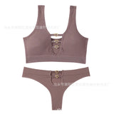 Sexy seamless underwear set push-up bra vest sports breathable push-up set