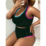 0XL - 4XL New Tie Dye Bikini Large Size Swimwear Plus Size Women Swimsuit Female Two-pieces Bikini set Bather Bathing Suit V5948