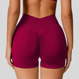 High Waisted Seamless Shorts Gym Shorts Women Fitness Sports Low Ribbed Band Workout Scrunch Butt Yoga Booty Running Short Pants