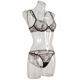 Sexy French Minimizer Bra Ultra Thin Embroidery Lace Large Bust Full Coverage Wireless Lingerie Set CA Delivery MOYISU 32-38-ABC