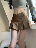 2024 Autumn Cute Aesthetic Y2k Micro Skirts High Waist Harajuku Streetwear Mini Skirt Sexy A-line V Waist Design Pleated Skirts