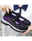Women Shoes Breathable Vulcanized Shoes Purple Women Sneakers Fashion Breathable Mesh Casual Walking  Women Work