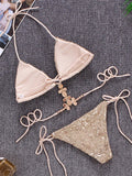 Shiny Sequins Jewelled Diamond Bikini Women Micro Bikini Swimwear Female Swimsuit Two Pieces Bikini Set Halter Bathing Suit Swim