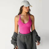 Sporty Style Tank Top Women Yoga Style Vest Solid Color Slim Fit Strapless Sportswear 2026 New Summer Dress up Female Clothing