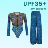 One Piece Sun Protection Swimwear 2026 Women Long Sleeved Print Swimsuit Female Sports Bathers Swimming Bodysuit Beach купальник
