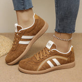 Plus Size 42 Flock Flat Sneakers for Women 2026 Fashion Anti Slip Lace Up Tennis Shoes Woman Platform German Training Shoes