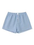 Women’s Plaid Print Shorts Elastic Low Waist Button Front Lounge Shorts Boxers Streetwear