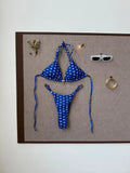 Sexy Pink Polka Dot Print Patchwork Micro Bikini 2026 Women Halter Push Up Bra Triangle Swimsuit Summer Bathing Suit Swimwear