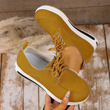Comfortable Lace Up Platform Sneakers Women Lightweight Plus Size 43 Thick Sole Casual Shoes Woman 2025 Non Slip Sport Sneaker