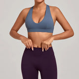 Sports Bra Gathered Neck Hanging Style Backless Tight Yoga Bra Women's Top Fitness Outdoorsports Pilates Training Gym Workout